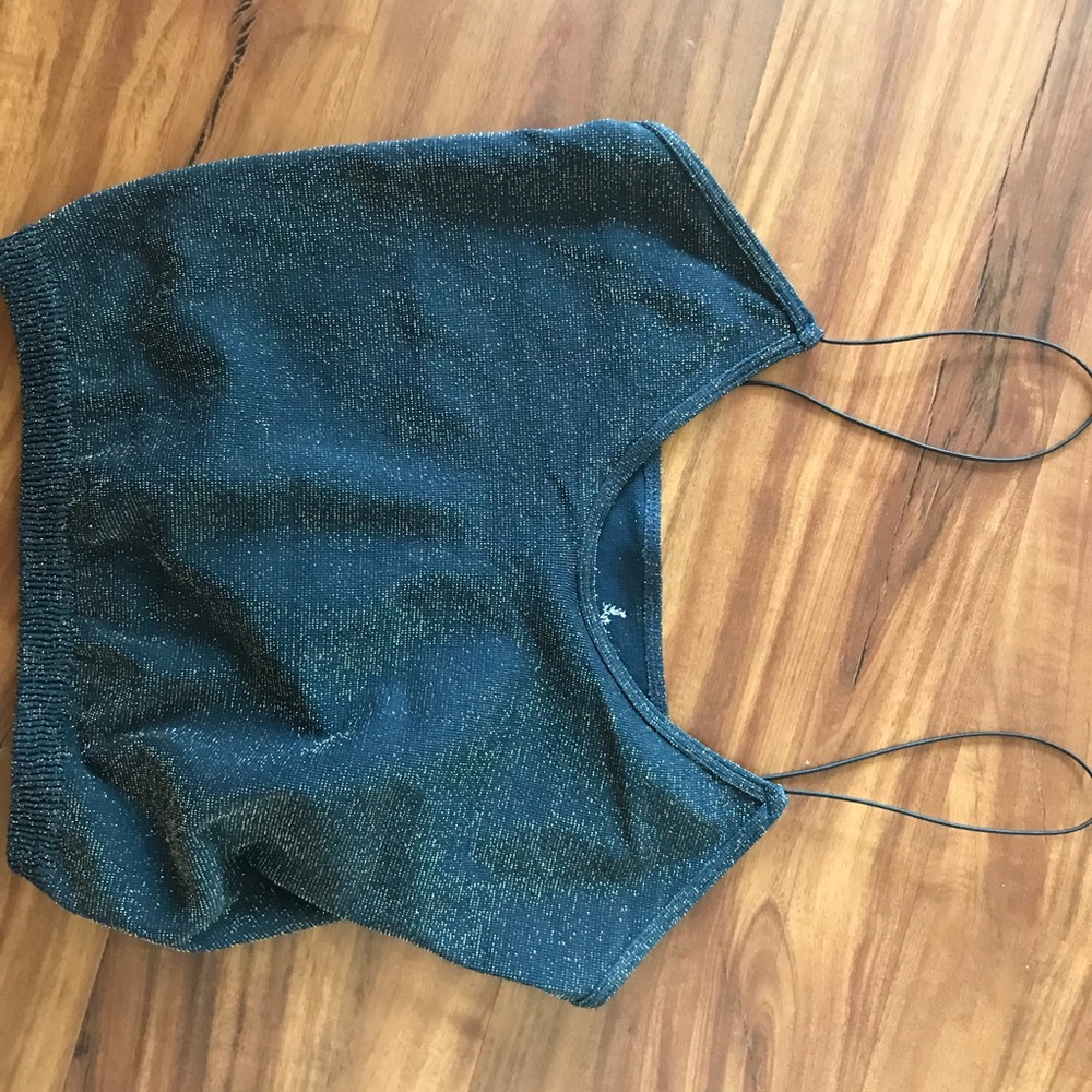 Free people sparkly navy blue top!